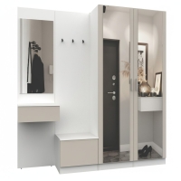 Набор мебели для прихожей "Марсель-112" МР 01-112 В2160 Ш2000 Г420 (ЛДСП Кашемир) Набор мебели для прихожей "Марсель-112" МР 01-112 В2160 Ш2000 Г420 (ЛДСП Кашемир)